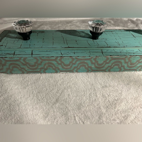 Rustic Turquoise Wall Hook Rack - Picture 3 of 4